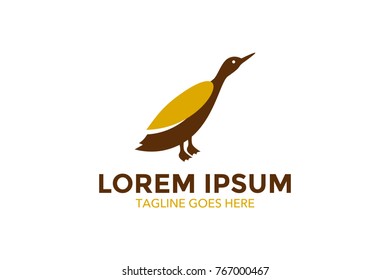 unique duck logo. simple shape and color. vector. editable