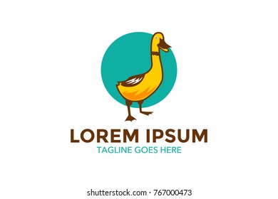 unique duck logo. simple shape and color. vector. editable