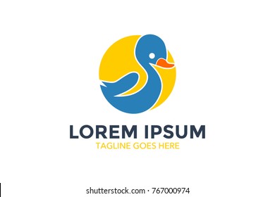 unique duck logo. simple shape and color. vector. editable