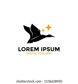 Unique duck logo template. vector. editable. simple shape. minimalist color. memorable