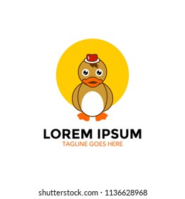 Unique duck logo template. vector. editable. simple shape. minimalist color. memorable