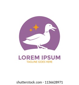 Unique duck logo template. vector. editable. simple shape. minimalist color. memorable