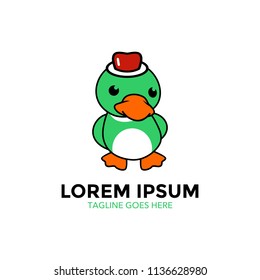 Unique duck logo template. vector. editable. simple shape. minimalist color. memorable