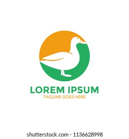 Unique duck logo template. vector. editable. simple shape. minimalist color. memorable