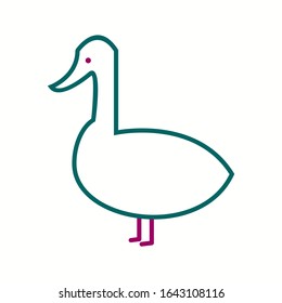 Unique Duck Vector Line Icon