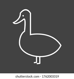 Unique Duck Vector Line Icon