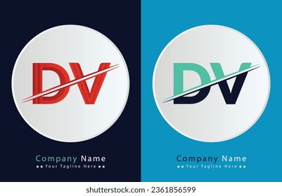 Unique DV letter logo Icon vector template.