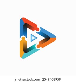 Unique and dynamic circular puzzle concept logo