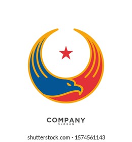 Unique eagle illustration icons, simple and modern eagle circle logo, eagle logo layout. creative symbol design concepts with artistic and simple and colorful birds, template logo design.