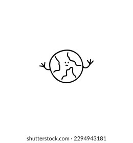 unique earth doodle illustration vector