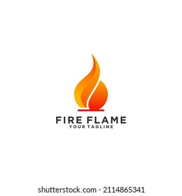 Unique and easily recognizable fire logo on a white background