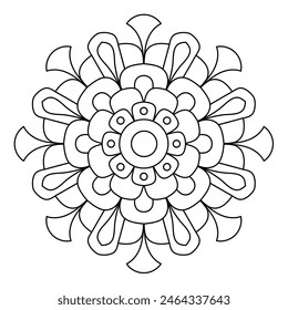 Einzigartiges und einfaches Mandala Design für Malbuch, entspannende und einfache Mandala Art, Yoga Logo Design
