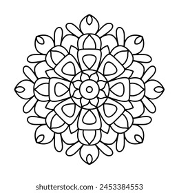 unique and easy mandala design for henna design, mandala art for coloring book
