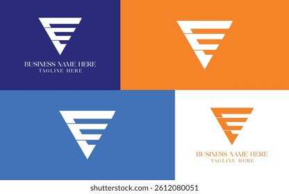 Unique EC Logo Symbol, EC Logo Design in triangular shape