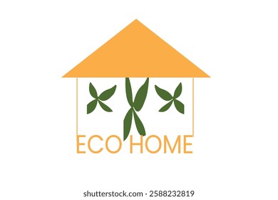 unique Eco home Logo. Nature Green House, Leaf Home with Linear Outline Style. Eco Home Logo Icon Symbol Vector Design Template.
