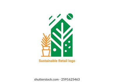 Unique ECO HOME,RETAIL LOGO, GLOSSARY LOGO, SUSTAINABLE ECO HOME,Smart home with leaf logo