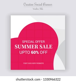 Unique Editable modern Social Media banner Template.Anyone can use This Design Easily.Promotional square web banner for social media. Elegant sale and discount promo - vector