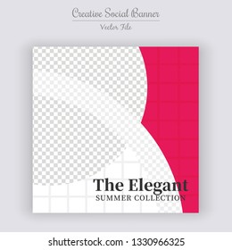 Unique Editable modern Social Media banner Template.Anyone can use This Design Easily.Promotional square web banner for social media. Elegant sale and discount promo - vector