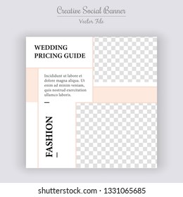 Unique Editable modern Social Media banner Template.Anyone can use This Design Easily.Promotional square web banner for social media. Elegant sale and discount promo - vector