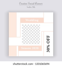 Unique Editable modern Social Media banner Template.Anyone can use This Design Easily.Promotional square web banner for social media. Elegant sale and discount promo - vector
