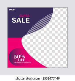 Unique Editable modern Social Media banner Template. Anyone can use This Design Easily. Promotion web banner for social media. Elegant sale and discount promo