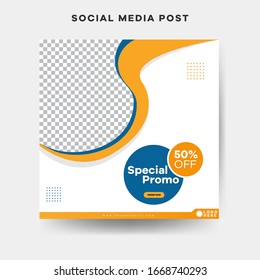 Unique Editable modern Social Media banner Template. Promotional web banner for social media post.