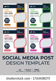 Unique Editable modern Social Media banner Template. Promotional web banner for social media. Elegant sale and discount promo - Vector.