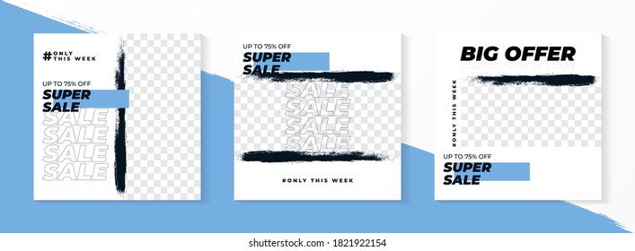 Unique editable modern social media banner template. Promotion web banner for social media. Elegant sale and discount promo.