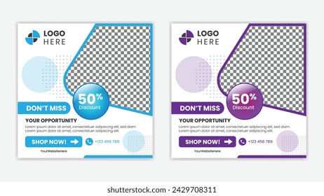 Unique Editable modern Social Media banner Template - Promotional web banner for social media