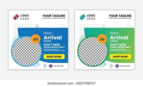 Unique Editable modern Social Media banner Template - Promotional web banner for social media