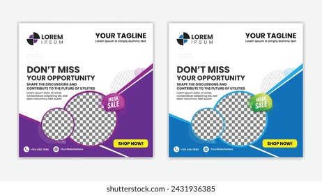 Unique Editable modern Social Media banner Template - Promotional web banner for social media