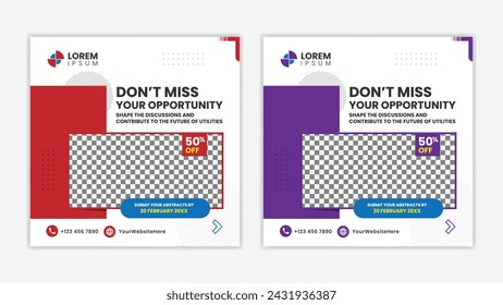 Unique Editable modern Social Media banner Template - Promotional web banner for social media