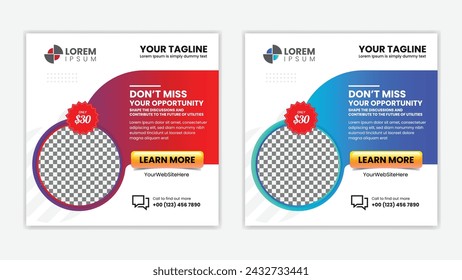 Unique Editable modern Social Media banner Template - Promotional web banner for social media