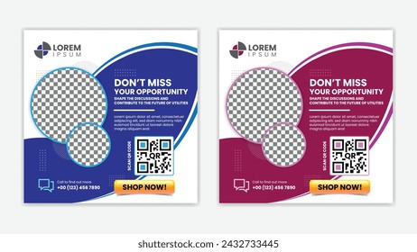 Unique Editable modern Social Media banner Template - Promotional web banner for social media