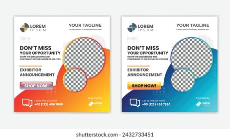 Unique Editable modern Social Media banner Template - Promotional web banner for social media