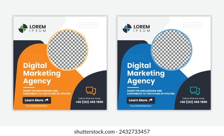 Unique Editable modern Social Media banner Template - Promotional web banner for social media