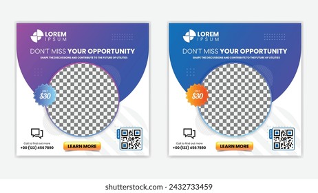 Unique Editable modern Social Media banner Template - Promotional web banner for social media