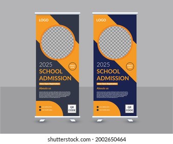 unique and editable social media roll-up banner design template back to school, college, university, coaching center vector template design.
