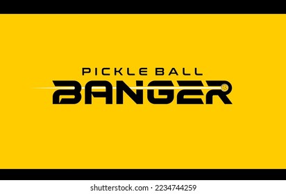 Unique editable vector of pickleball banger type logo with an accent best for any digital or graphic purpose