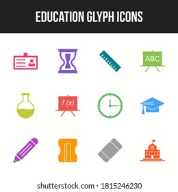 Unique Education Glyph icon set