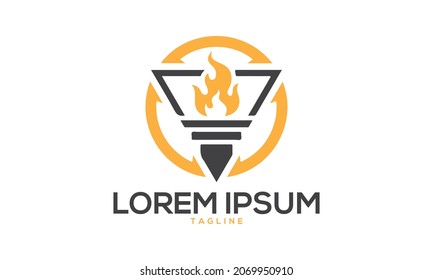 Einzigartiges Logo für Bildungsflamme Moderne und minimalistische Vektorgrafik und abstraktes Logo