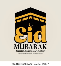 Unique Eid Celebration with Mosque and Crescent Moon