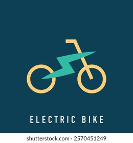 Unique electric bike logo design. sports and public transportation style. vector flat style.