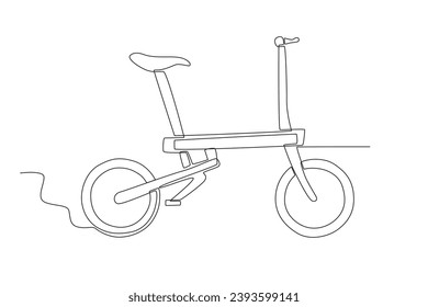 A unique electric bike. Electric bike one-line drawing