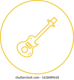 Unique Electric Guitar Vector Line Icon