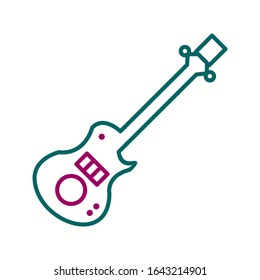 Unique Electric Guitar Vector Line Icon