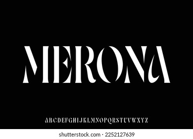 Unique and elegant abstract serif display font vector