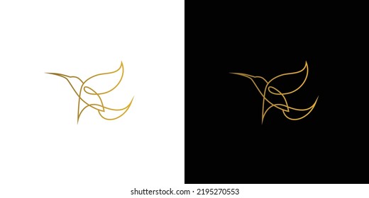 Unique and elegant bird line abstract design