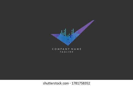 Unique and elegant Check Music Logo, Dj music check, sound checkmark Template Design Vector, Emblem, Design Concept, Creative Symbol, Icon	
