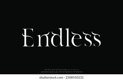 Unique elegant decorative serif font vector illustration